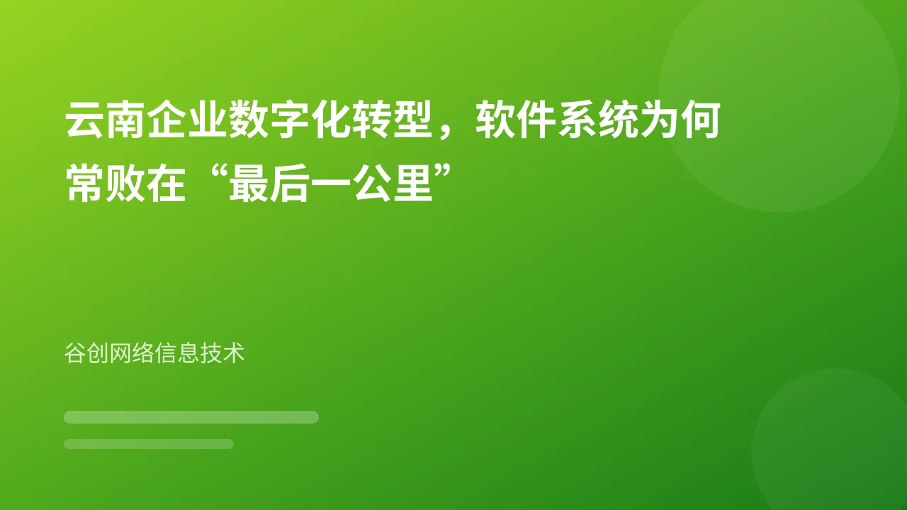 云南企业数字化转型,软件系统为何常败在“最后一公里”